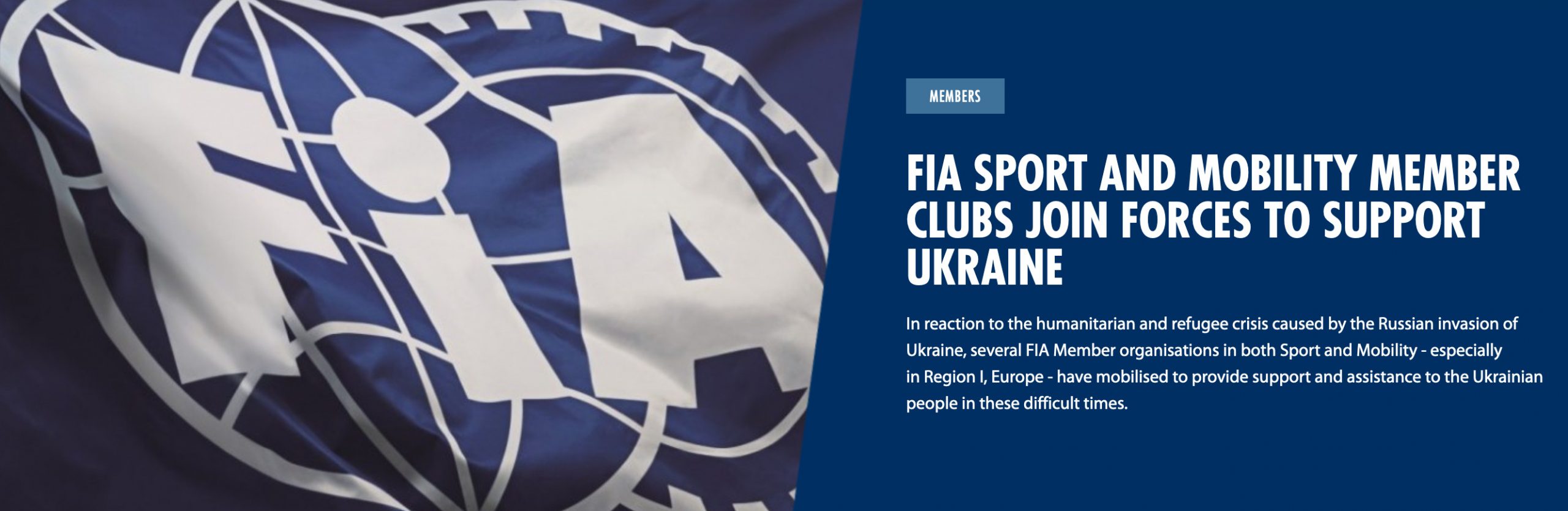 FIA-Banner pro Ukraine, 2022