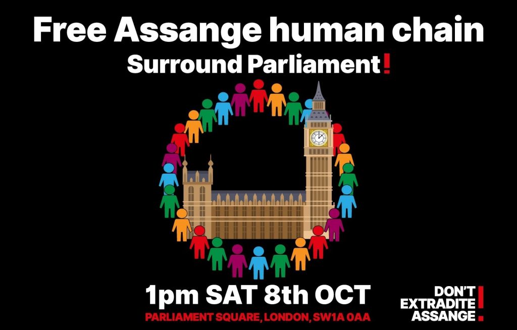 Free Assange human chain